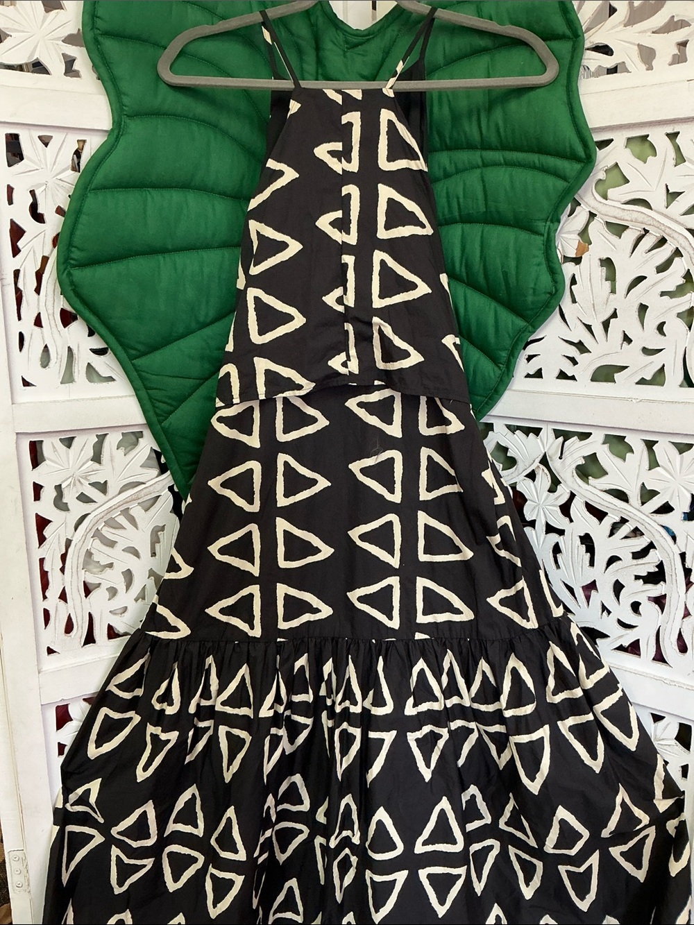 Corey Lynn Calter Keyanna Maxi Dress, black/white geometric triangles. Size S - Picture 8 of 9